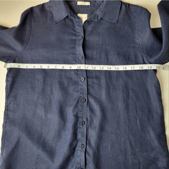 CHICO'S linen button down blouse navy blue S - Picture 7 of 10